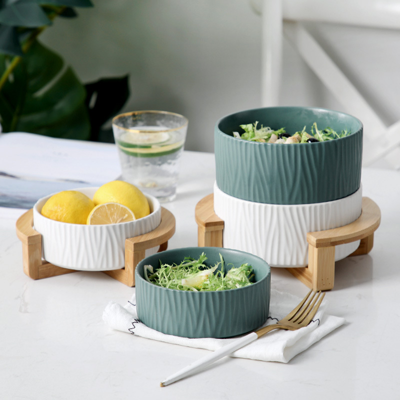 Nordic Creative Salad Bowl Instant Noodle Bowl Soup Bowl Fruit and Dessert Bowl Household Ceramic Tableware Pet Bowl Cat Bowl Dog Bowl