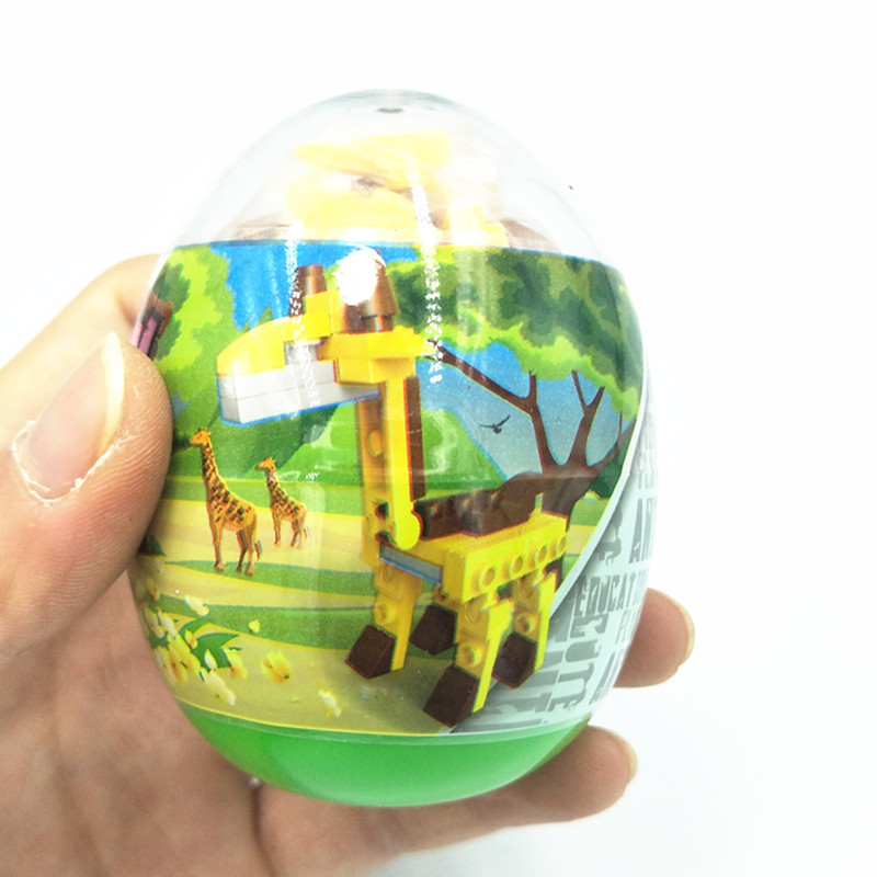 儿童玩具扭蛋积木diy动物世界拼装积木扭蛋儿童益智玩具变形蛋礼