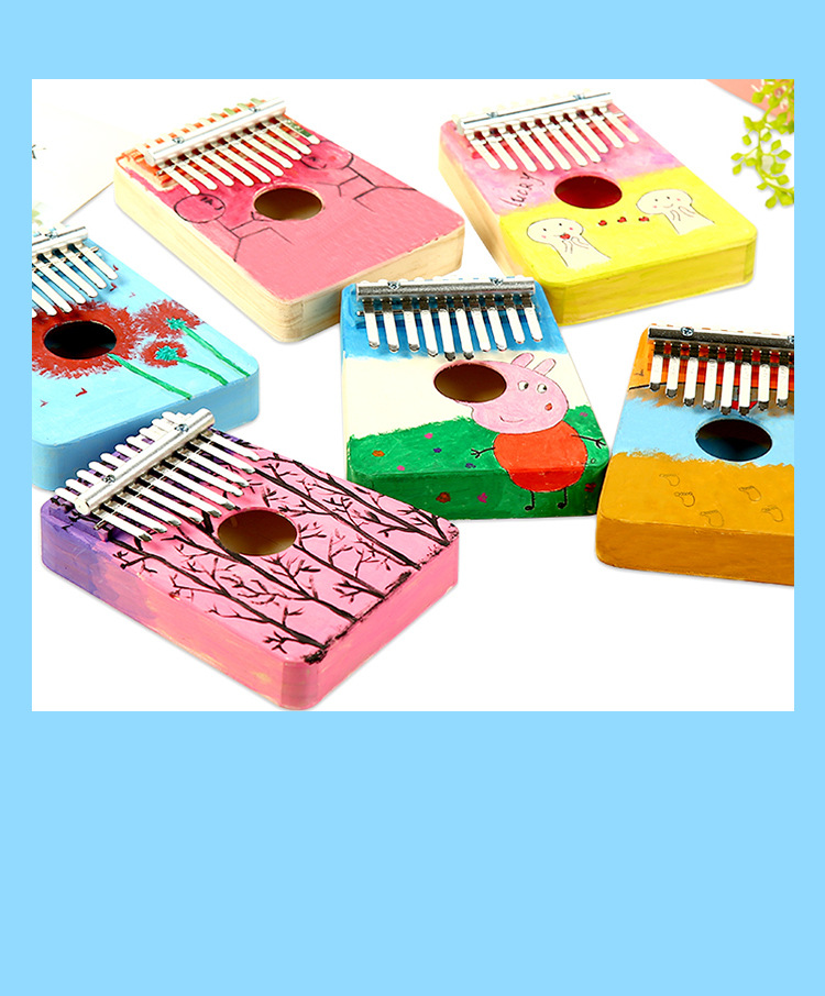 卡林巴diy 手绘空白diy拇指琴 美术画材儿童幼教手工材料音乐材料