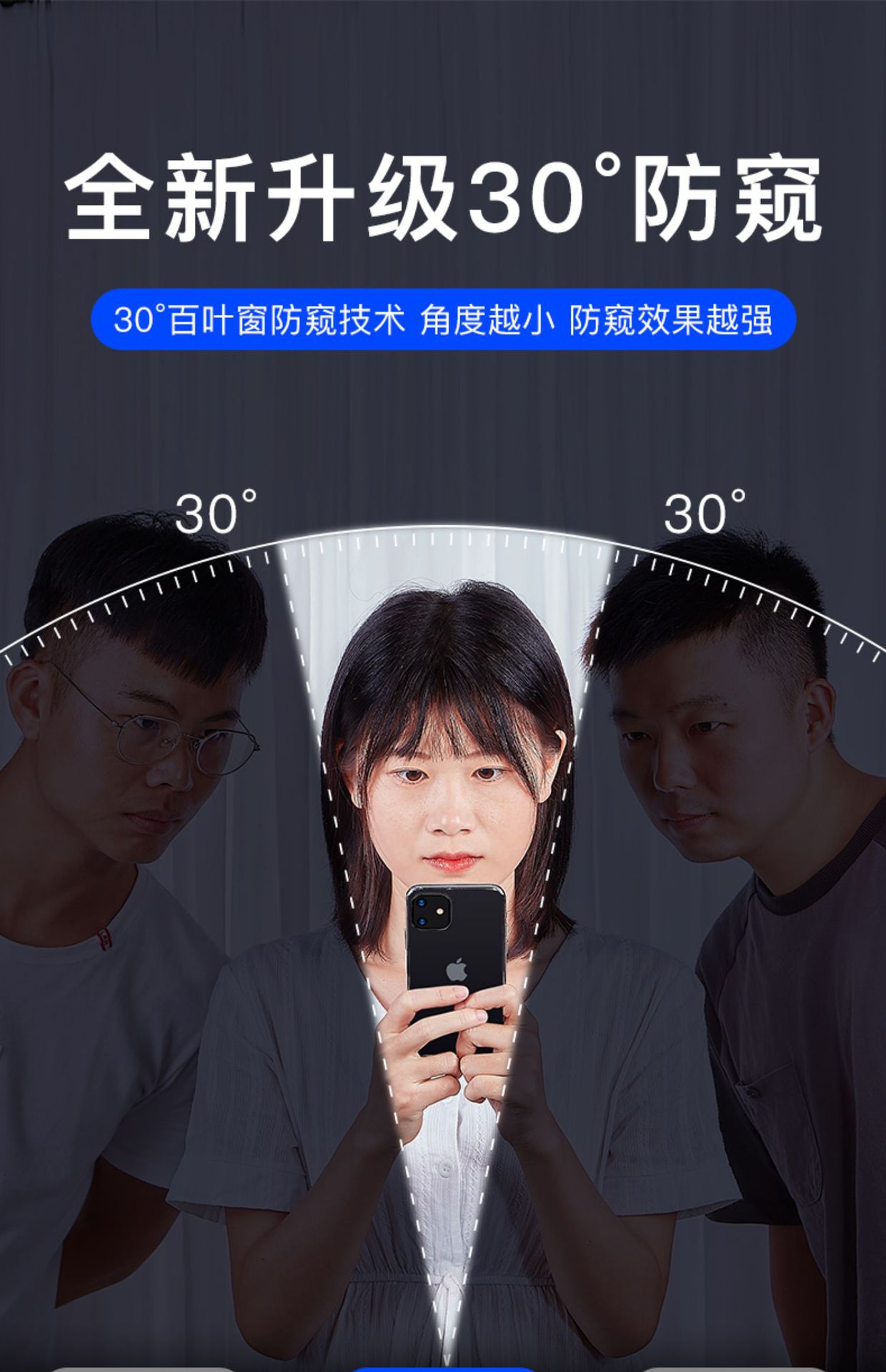 适用苹果xr防偷看iphone11防窥膜手机promax全屏覆盖x隐私高透20d