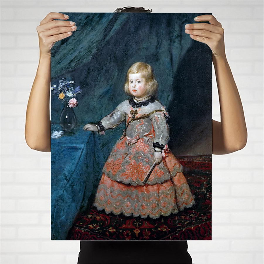 西班牙艺术微喷打印画芯古典委拉斯凯兹欧洲宫廷人物油画挂画画心