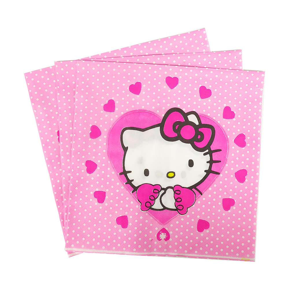 卡通独角兽美人鱼纸巾 纯木浆彩色印花 生日派对餐巾纸 环保印刷