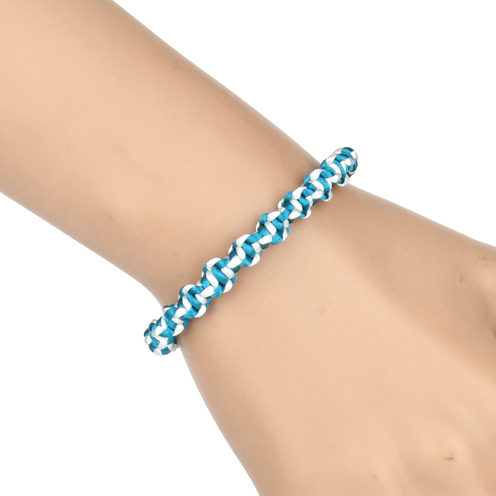 民族风复古简约彩色手链带热销便宜款手工编织螺旋扭转多色绳手链