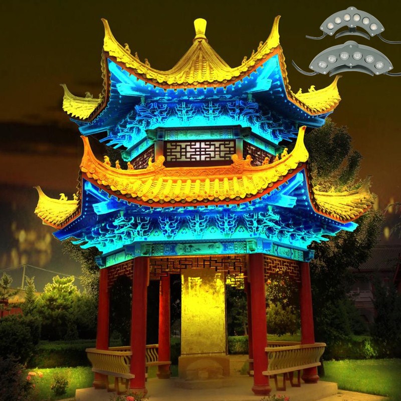 6w瓦楞灯瓦片照明月牙灯rgb和自然白暖白金黄光dmx512外控变色