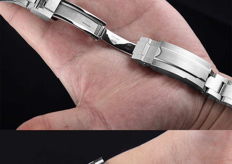 劳力力士微调手表带拉牙不锈钢表带迪通拿水鬼潜航者表带20 21mm