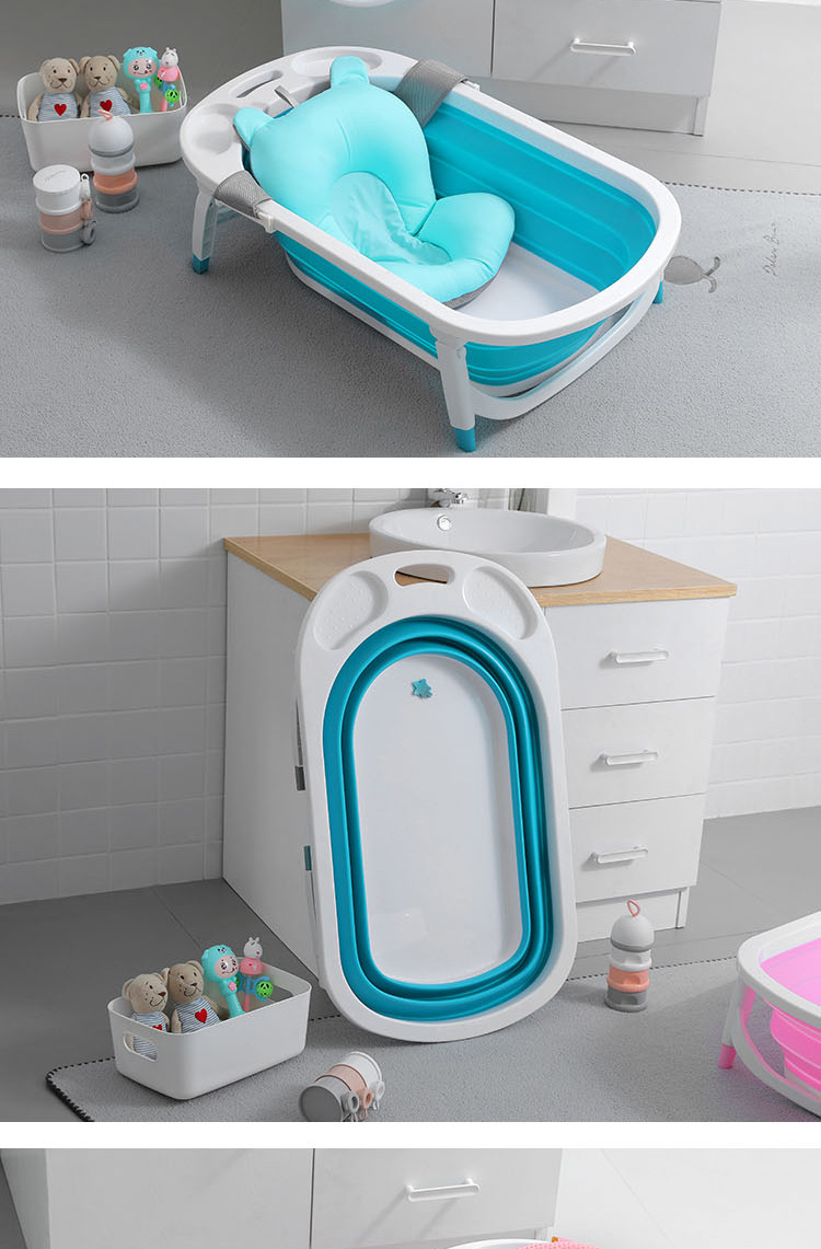 厂家直销婴儿浴盆宝宝洗澡盆加大加厚加高泡澡盆婴儿折叠浴盆