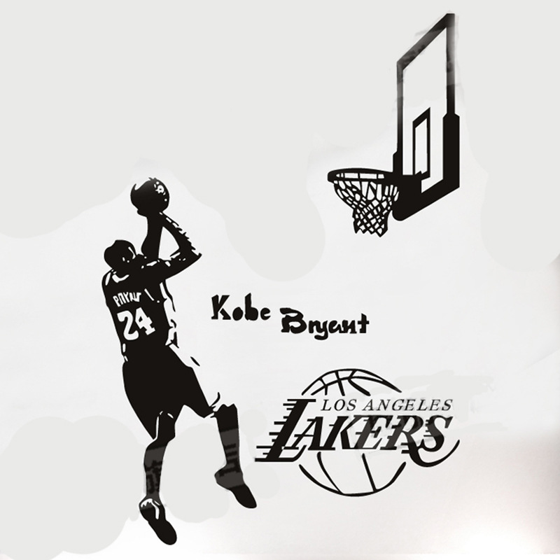 篮球nba明星墙贴科比投篮海报自粘贴纸学生宿舍卧室墙壁装饰贴画