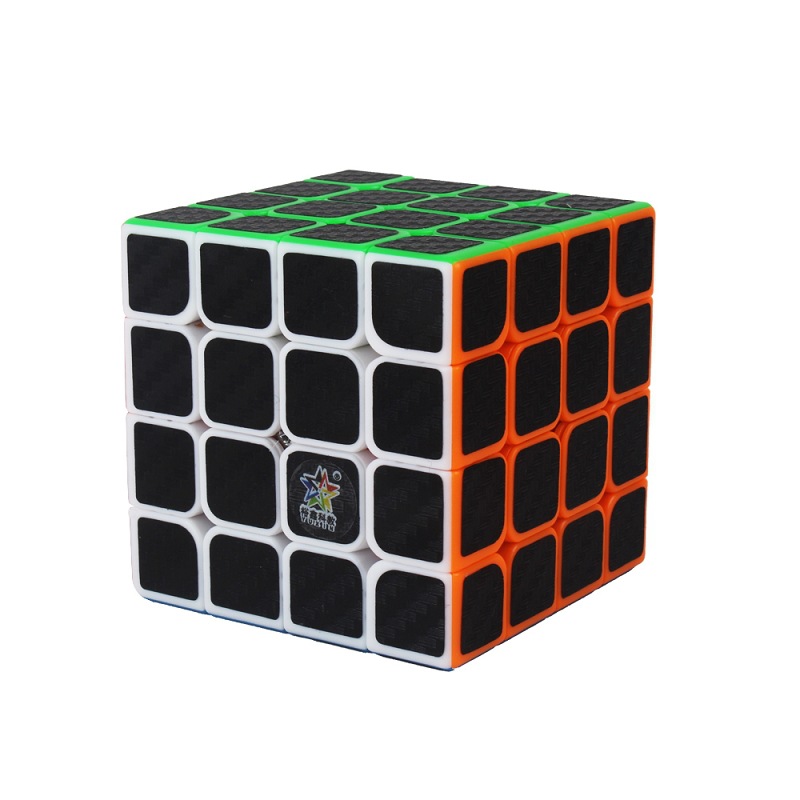 裕鑫科教碳纤维四阶魔方智胜磨砂手感顺滑荧光色4阶魔方厂家直销