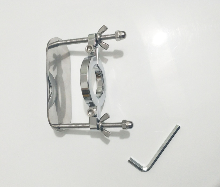 情趣用品另类sm不锈钢阴囊夹具 金属cb 睾丸压迫束缚成人用品