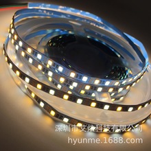 led双色温灯带 5V-2835-120灯-5MM宽 白暖白两色灯条 发光镜灯带