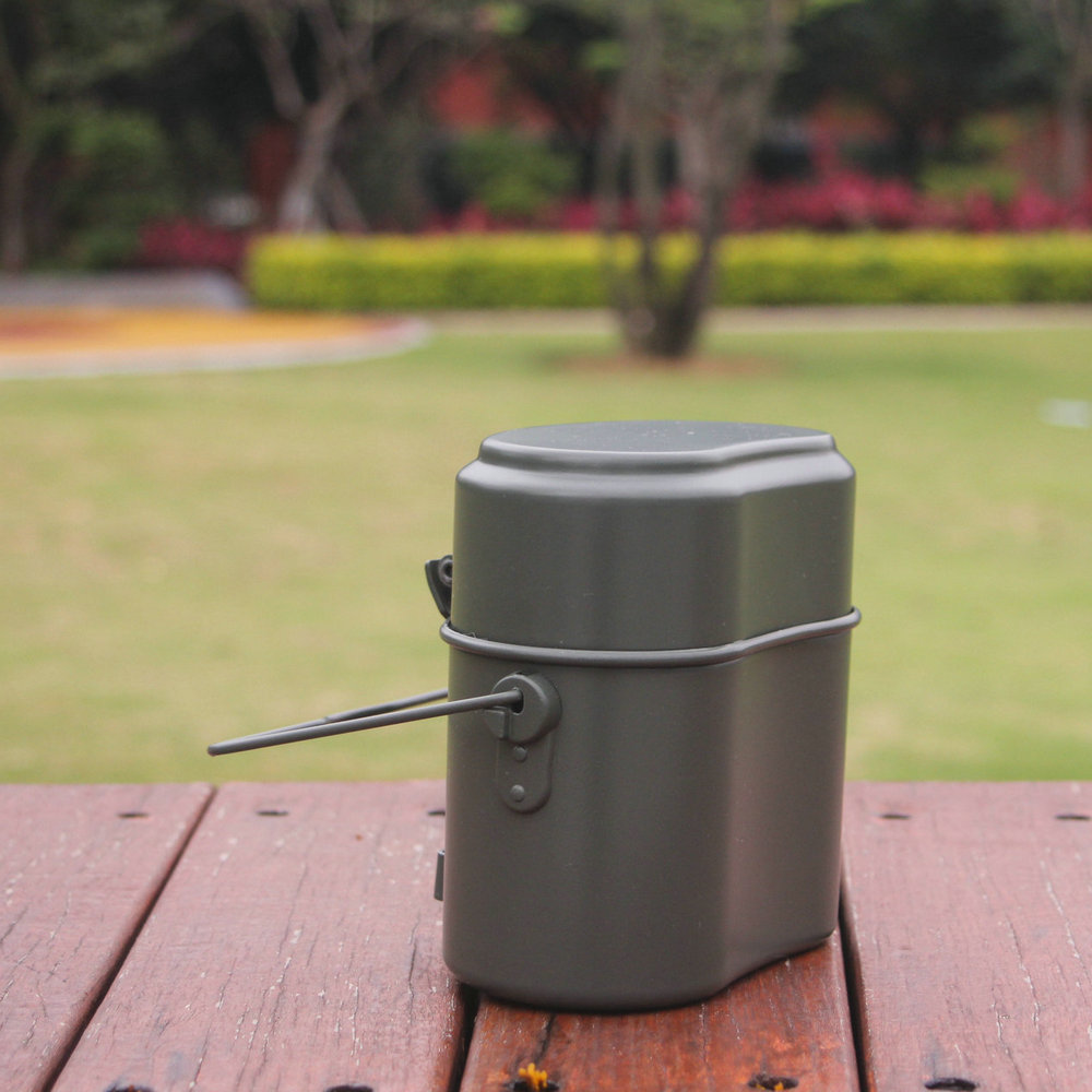 跨境热销德式野营户外饭盒 79德式饭盒三件套 户外便携式铝制饭盒