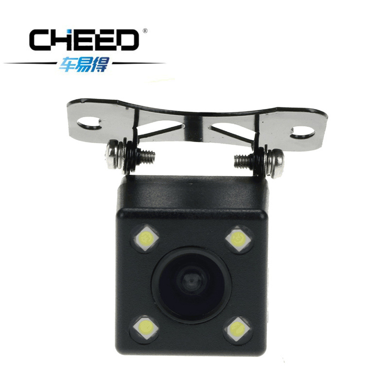 Car Inverted Car Camera AHD Starlight Night Vision Rear View Image Camera Punch Small Butterfly Plug-in 4 Lights 8 Lights