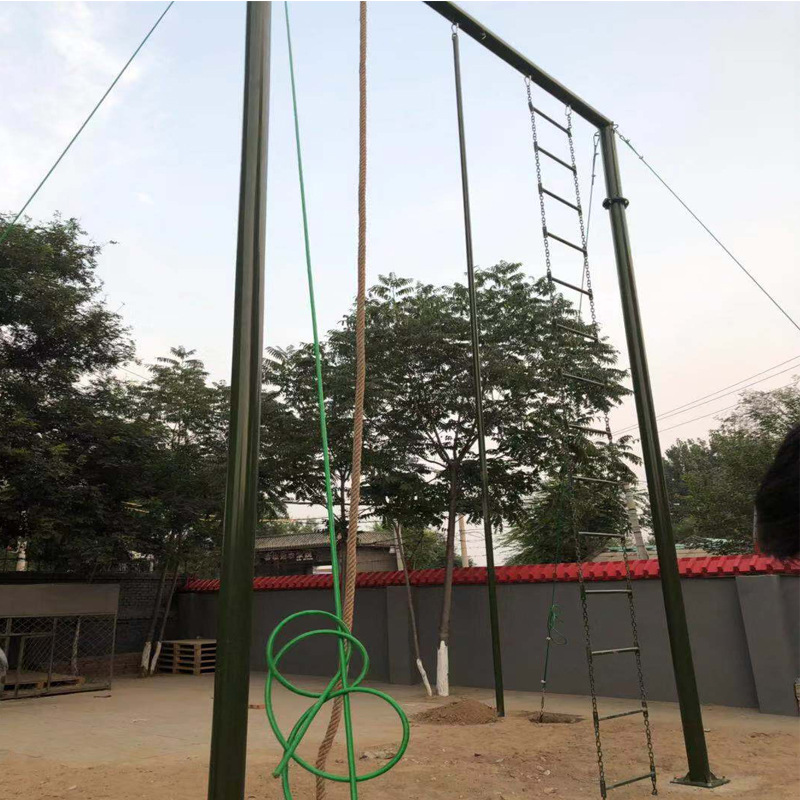 部队拓展体能训练攀爬架攀登架户外爬绳爬杆爬软梯三合一室外器材