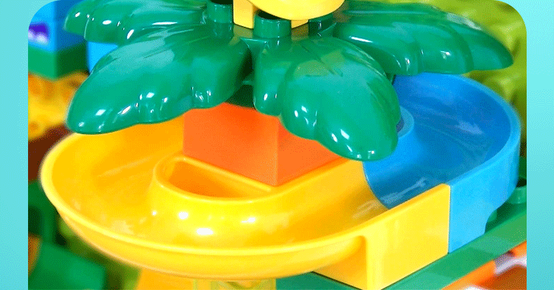 一件代发费乐200丛林滑道大颗粒积木早教拼插0-3-6岁六一儿童玩具