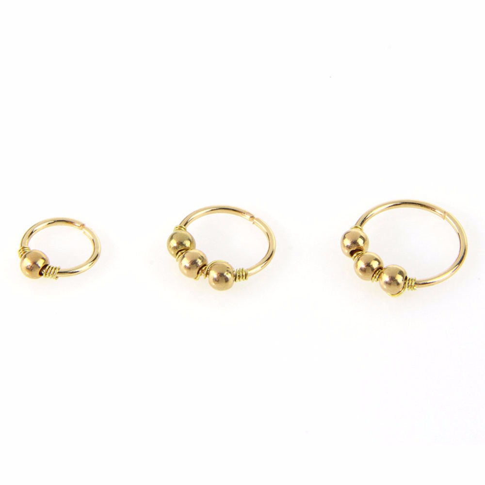 Cross-Border E-Commerce European and American Body Puncture Ball Electroplating Nose Ring Nasal Splint Nose Stud Ear Bone Stud Earrings Manufacturer