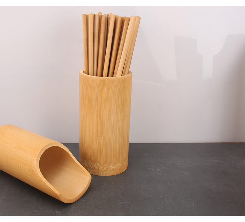 竹筷筒筷笼签筒串筒筷子桶木质筷子盒商用收纳筷子筒圆形广告批发