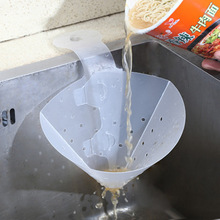 新款三角吸盘厨房水槽过滤网自立式沥水网pp沥水槽漏滤油
