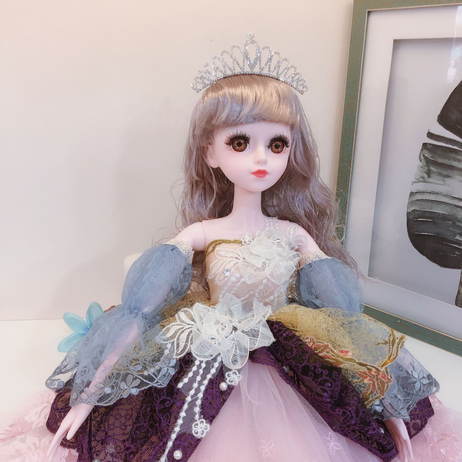 叶安心公主 芭芘洋娃娃礼盒 pvc定制婚纱生日礼物大60cm玩具圣诞
