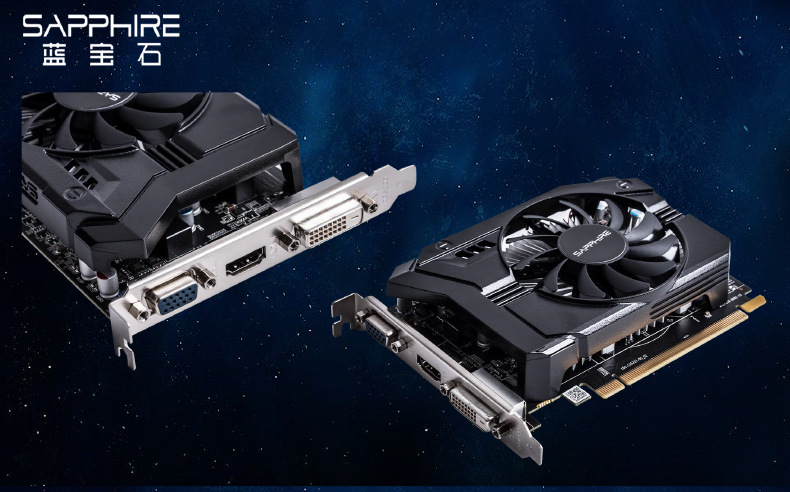 蓝宝石r7 350 4g d3 白金版台式机电脑独立游戏显卡