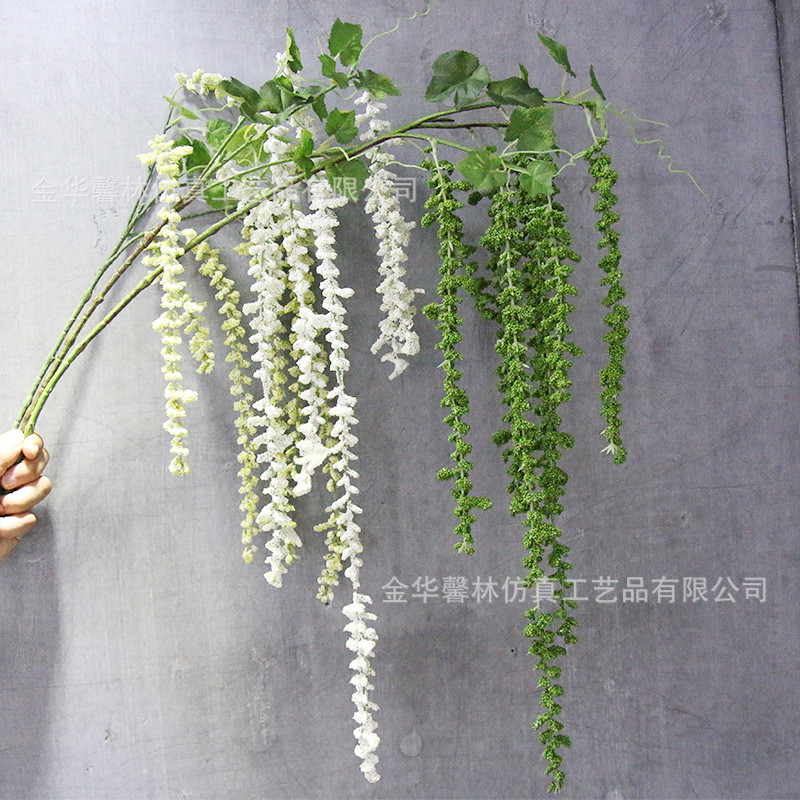 酒店婚礼垂鸡冠仿真果子藤桑子壁挂绿景装饰情人泪豆藤超逼真批发