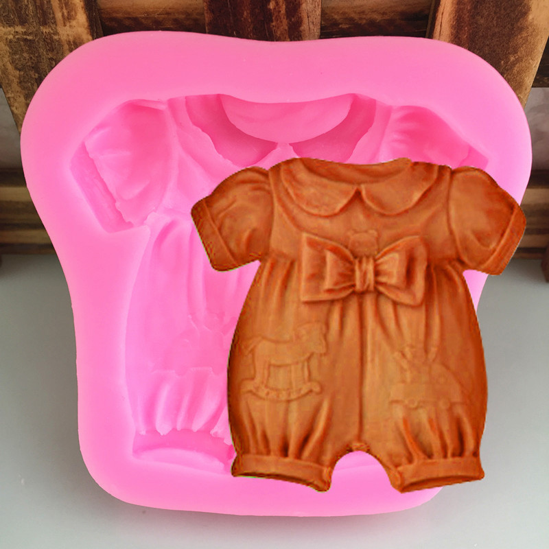 diy蝴蝶结婴儿衣服 造型硅胶模具手工翻糖蛋糕模 翻糖工具
