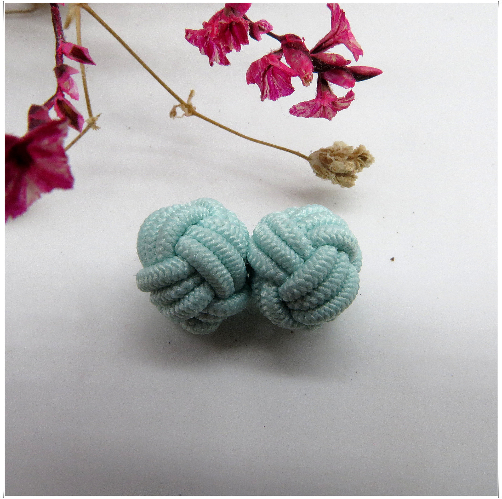 纯手工袖扣橡皮筋盘扣传统中国结编织绳扣波子单色双球松紧扣