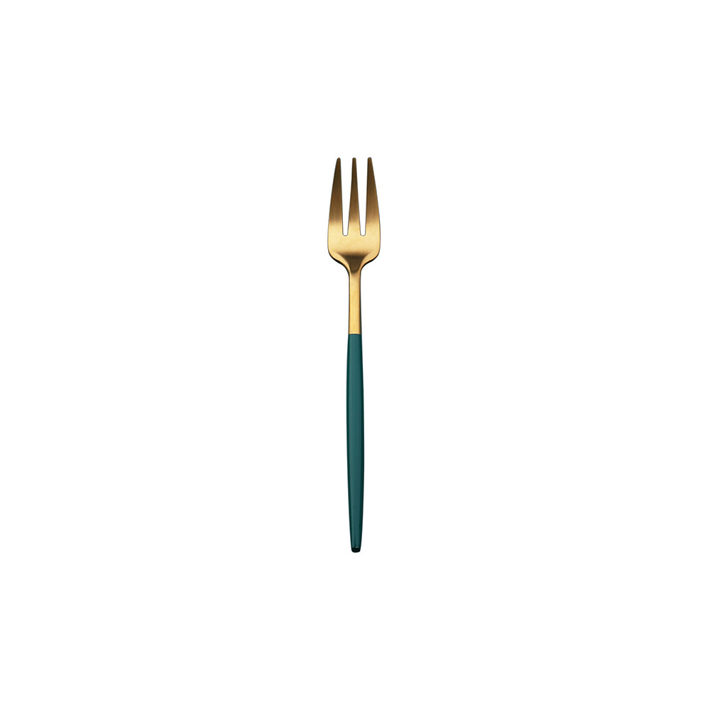 Q Thick round Handle 304 Emerald Spoon Fork Portugal Stainless Steel Knife and Forks Dark Green Tableware Peacock Green Gold Chopsticks
