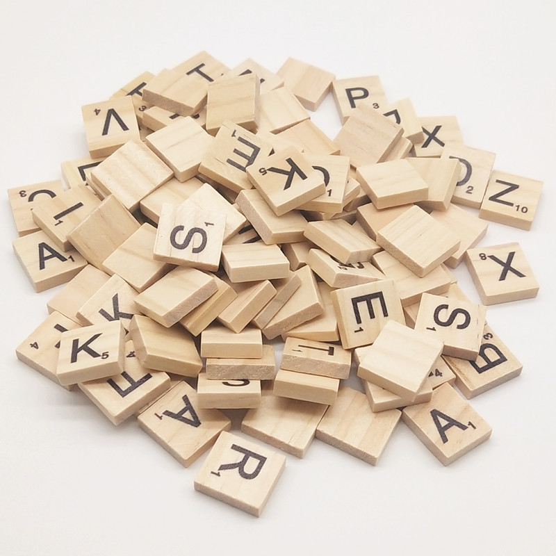 松木方块26英文字母 diy手工装饰木片 环保木块教学材料 字母木片