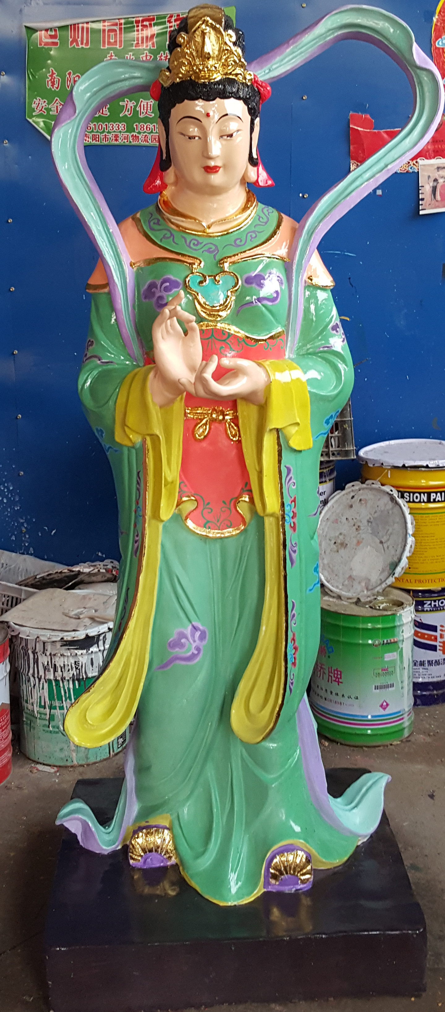 七仙女神像蚕神娘娘神像树脂玻璃钢彩绘贴金河南佛像厂直销