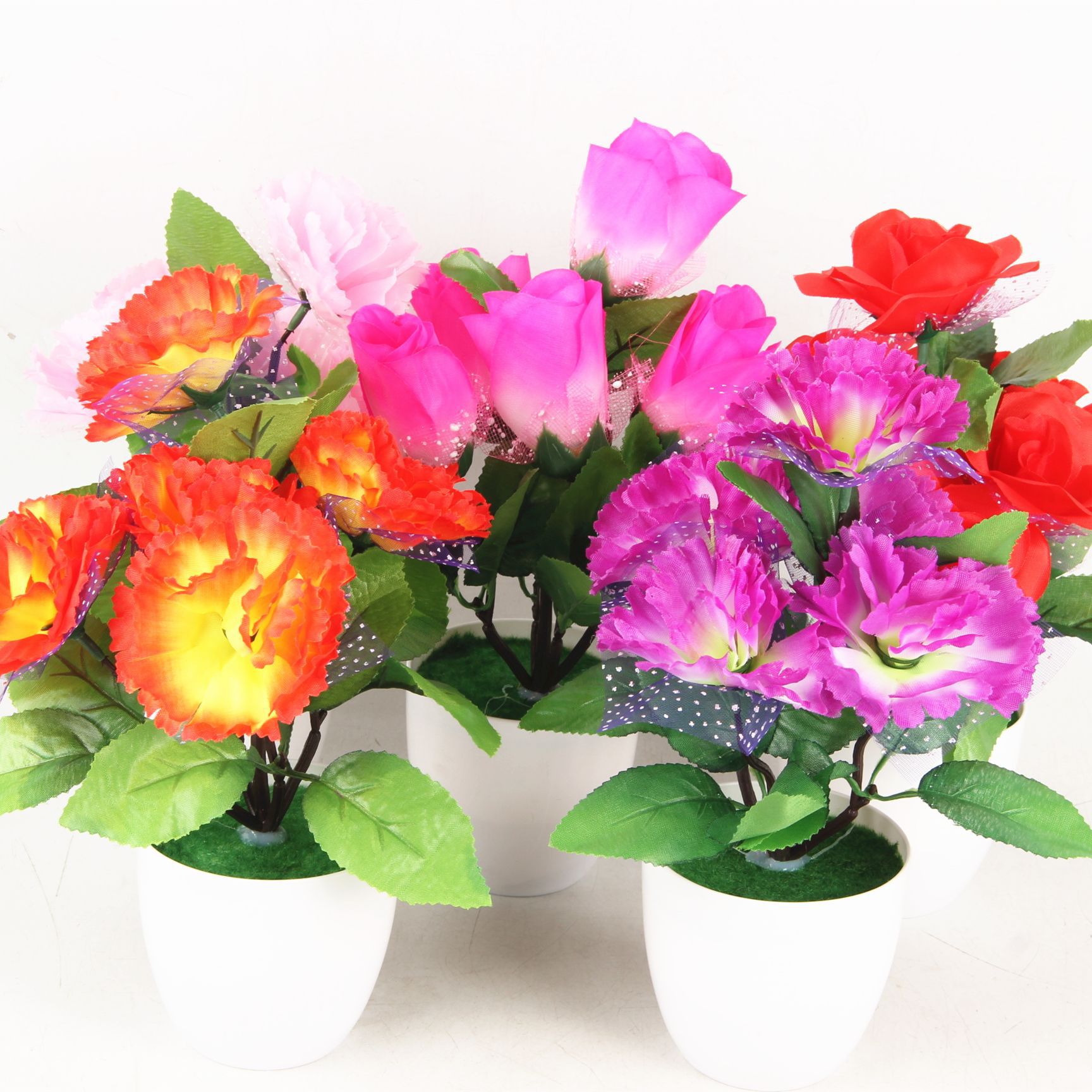 5元店五朵仿真花塑料假花装饰盆景批发货源家居装饰地摊江湖