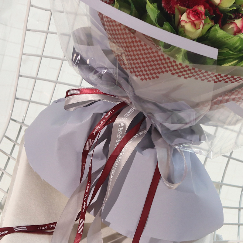 1cm英文缎带印花丝带90米包花蝴蝶结鲜花包装材料礼品手工diy用品