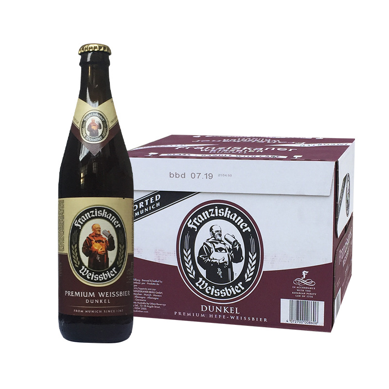 国产教士啤酒 franziskaner 教士黑啤酒 450ml*12瓶