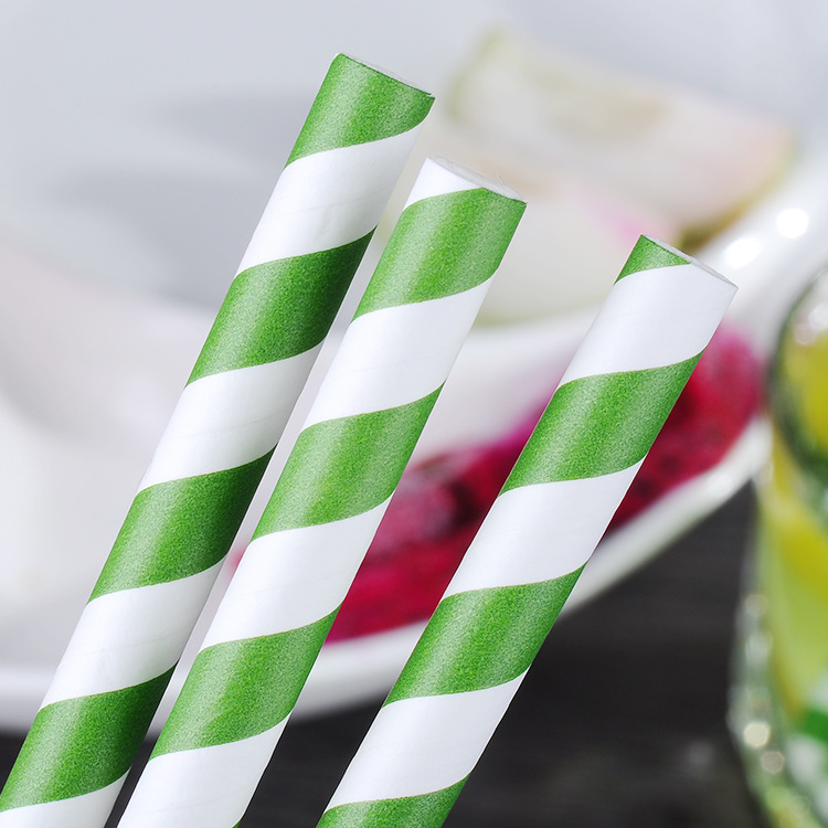 一次性纸质吸管环保创意彩色深绿色果汁奶茶纸吸管fda lfgb检测