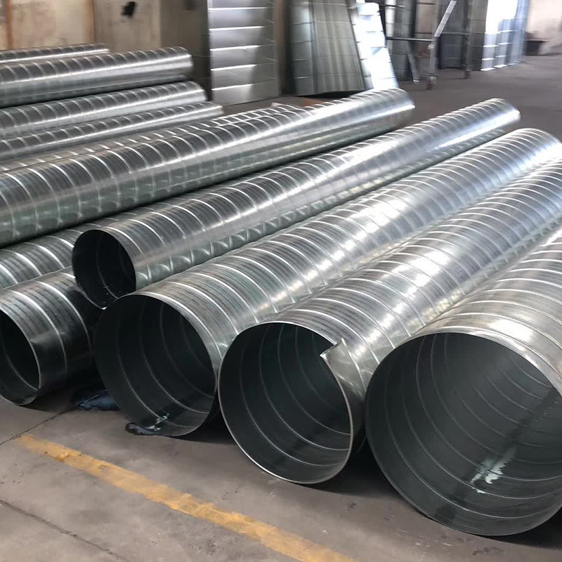 现货批发镀锌铁皮法兰风管 通风管道铁皮风管 加工白铁皮通风管