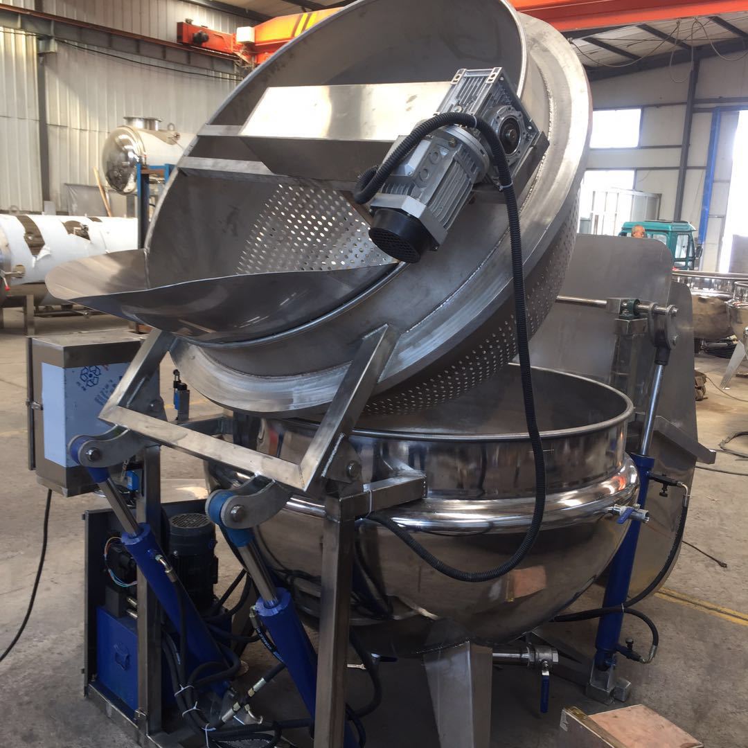小型半自动行星炒锅 600l行星多抓搅拌夹层锅 汤圆馅料刮底炒锅