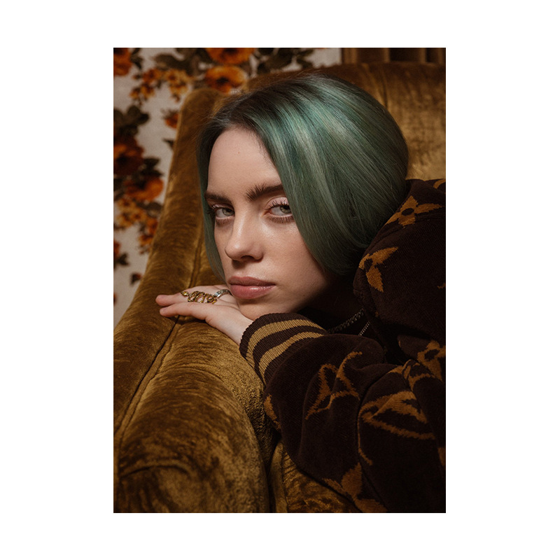 billie eilish碧梨海报帆布画 欧美明星写真装饰画芯