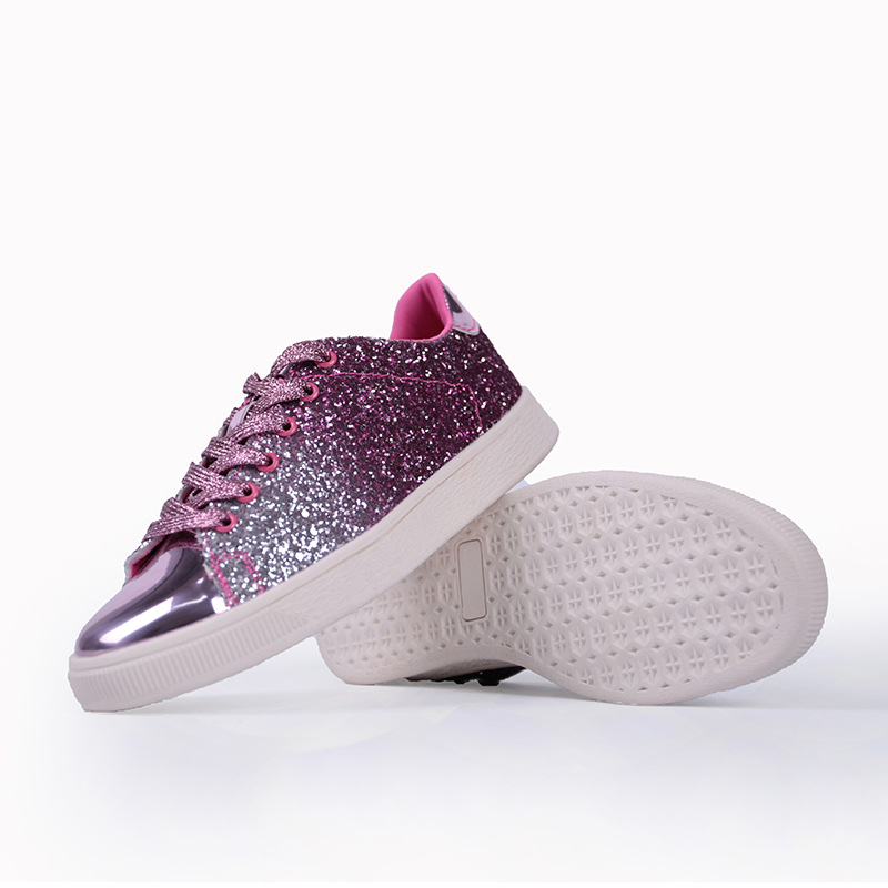 亮晶晶小彩鞋透气板鞋休闲亮面女鞋 2019春季女鞋时尚ins潮范