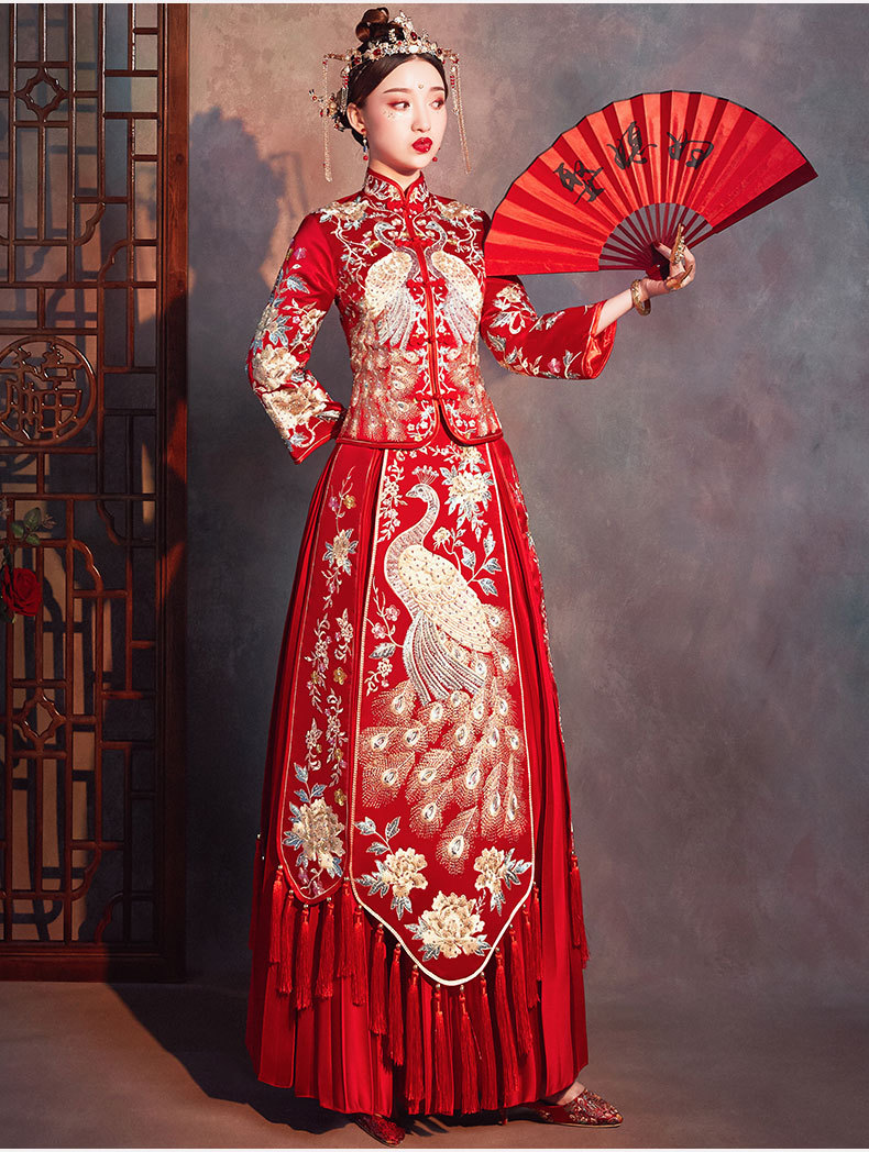 秀禾服敬酒服龙凤褂新娘2020新款结婚中式婚纱礼服凤冠霞帔秀和春