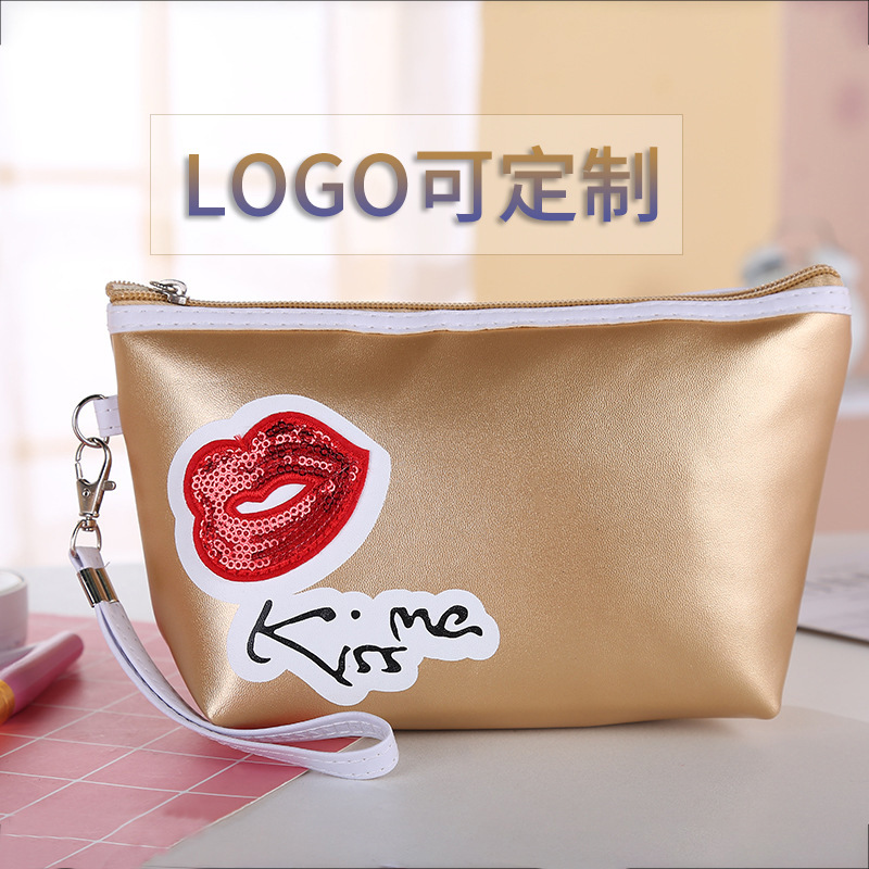 Korean Style Creative Embroidery Red Lips Cosmetic Bag Women's Bag New Multifunctional Storage Bag Travel Portable Wash Bag