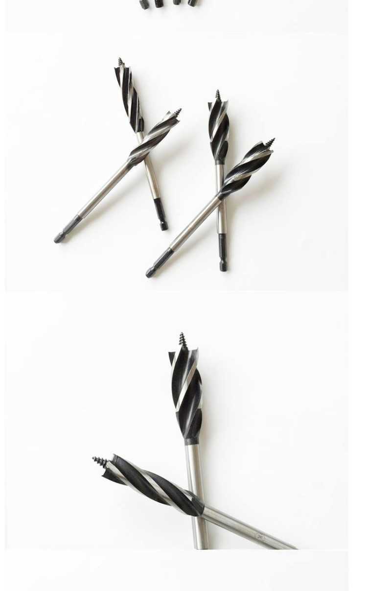 加长木工钻头四槽四刃支罗钻抽屉门锁扩孔器木板麻花钻头开孔器