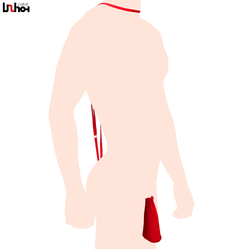 个性夜店连体情趣吊带性感调情u凸囊袋男士丁字内裤 uc101