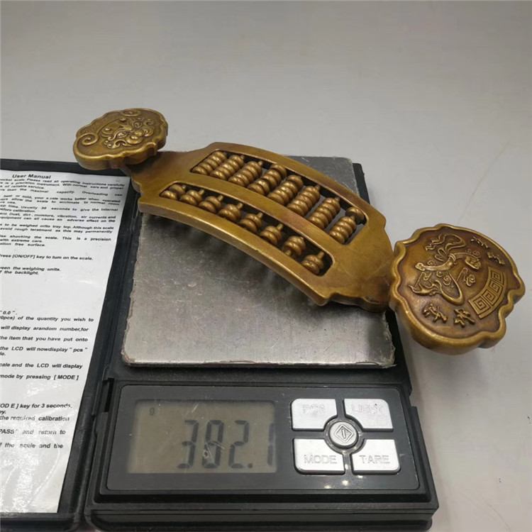 古玩仿古做旧铜黄铜如意算盘仿古铸造家居风水工艺品批发