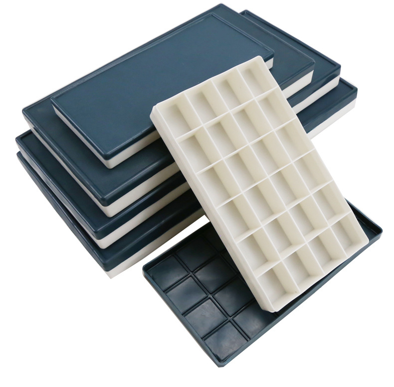 明华24格36色丙烯水粉颜料盒 橡胶软盖颜料盒 多格便携防溢调色盒