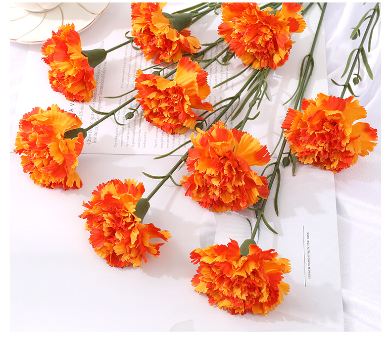 仿真康乃馨高档仿真花绢花石竹花母亲节礼物批发摆件装饰批发