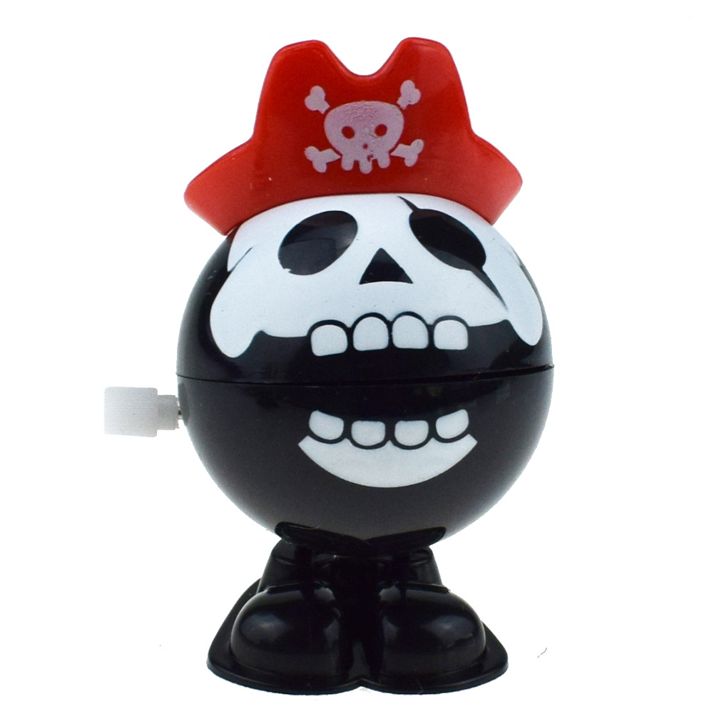 Novelty Funny Winding Clockwork Winding Pirate Hat Skull Halloween Christmas Small Gift Toy