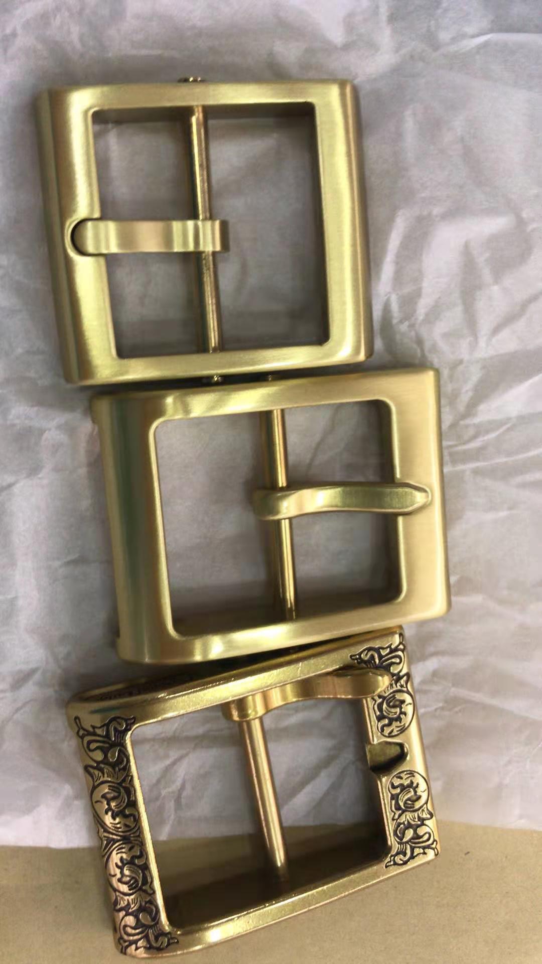 工厂直销皮带扣实心铜扣风尘三代花纹,可拆卸纯铜扣,内径4.