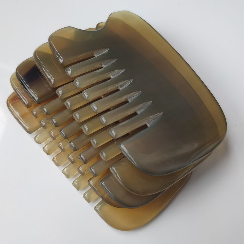 牛角梳子头部按摩刮痧梳子梳穴位经络刮痧梳两用刮痧板全身通用