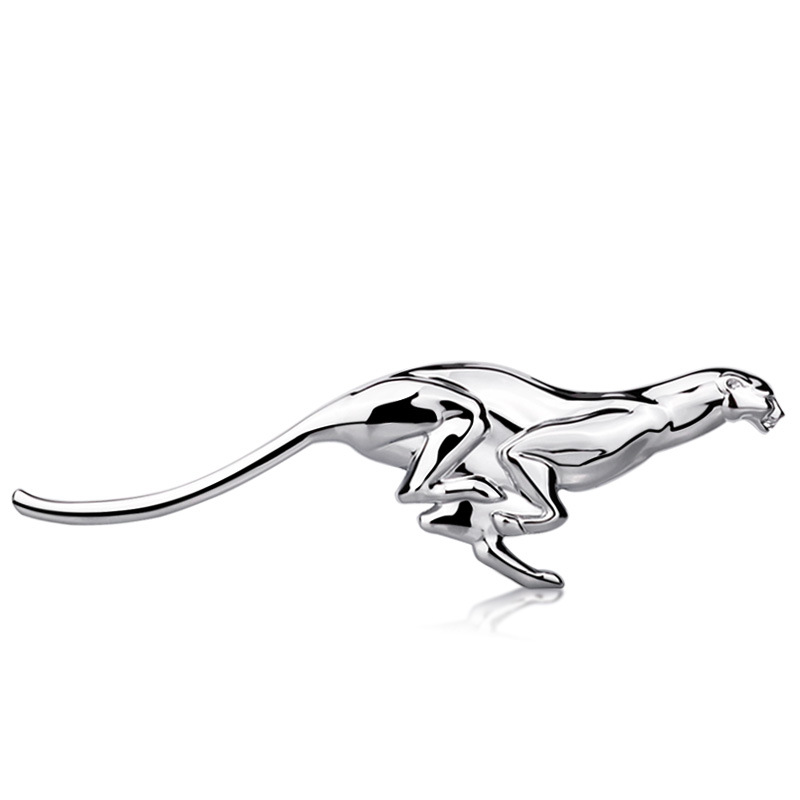 适用捷豹车标3d立体金属猎豹美洲豹子叶子板车身标后尾汽车装饰贴