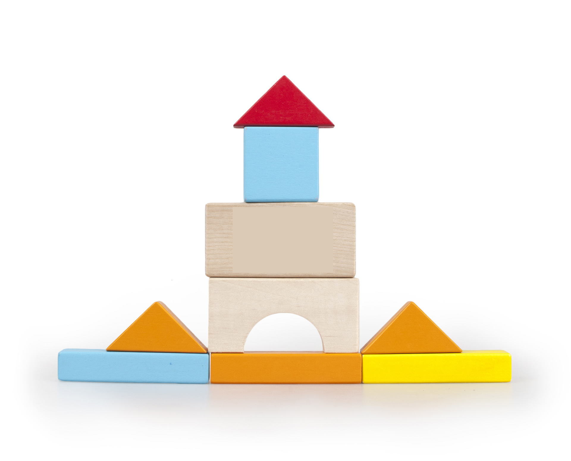 儿童木制多功能多彩手推积木车 学步车 宝宝智力启蒙早教益智玩具