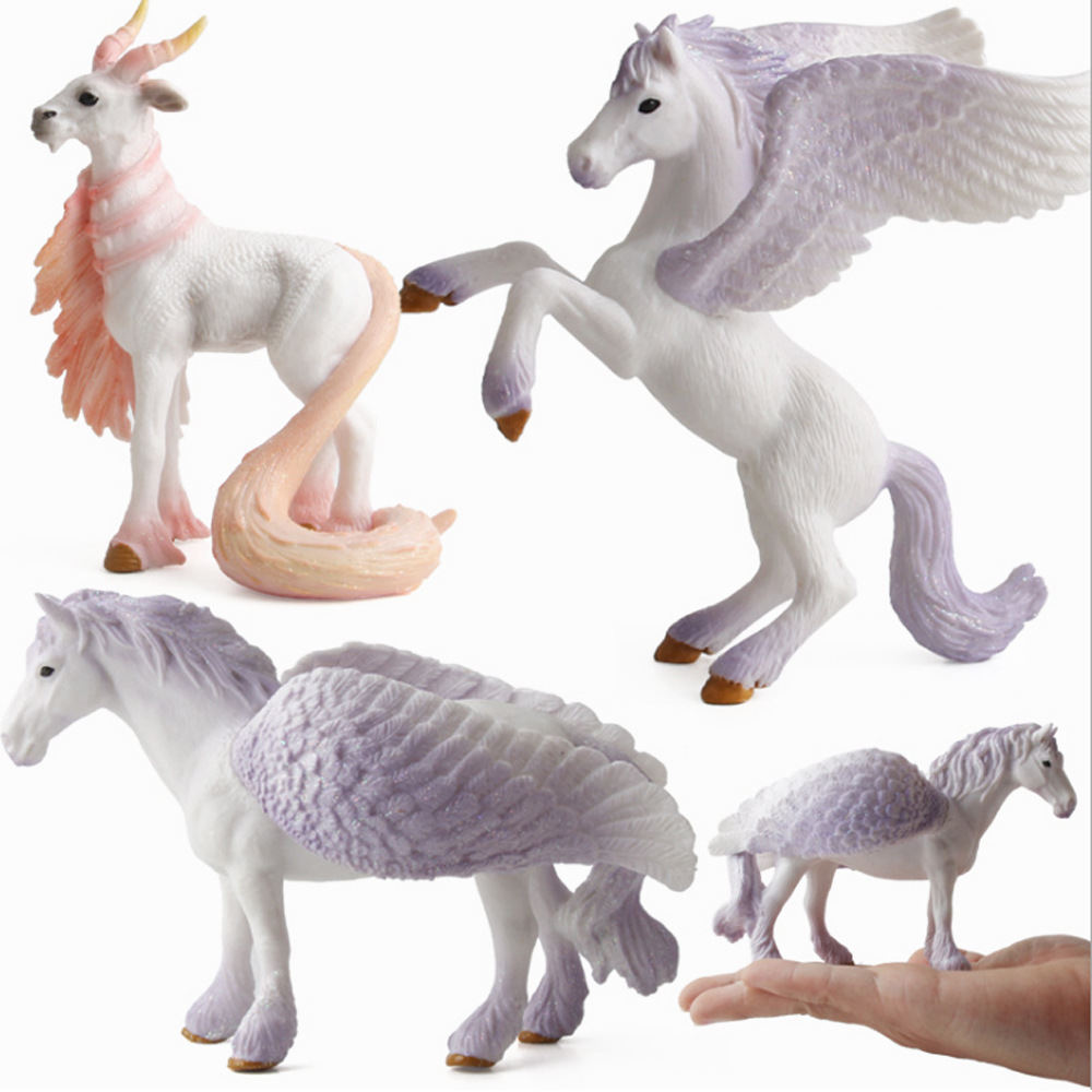外贸仿真幻想动物模型天马独角兽玩具儿童早教认知道具多款可选